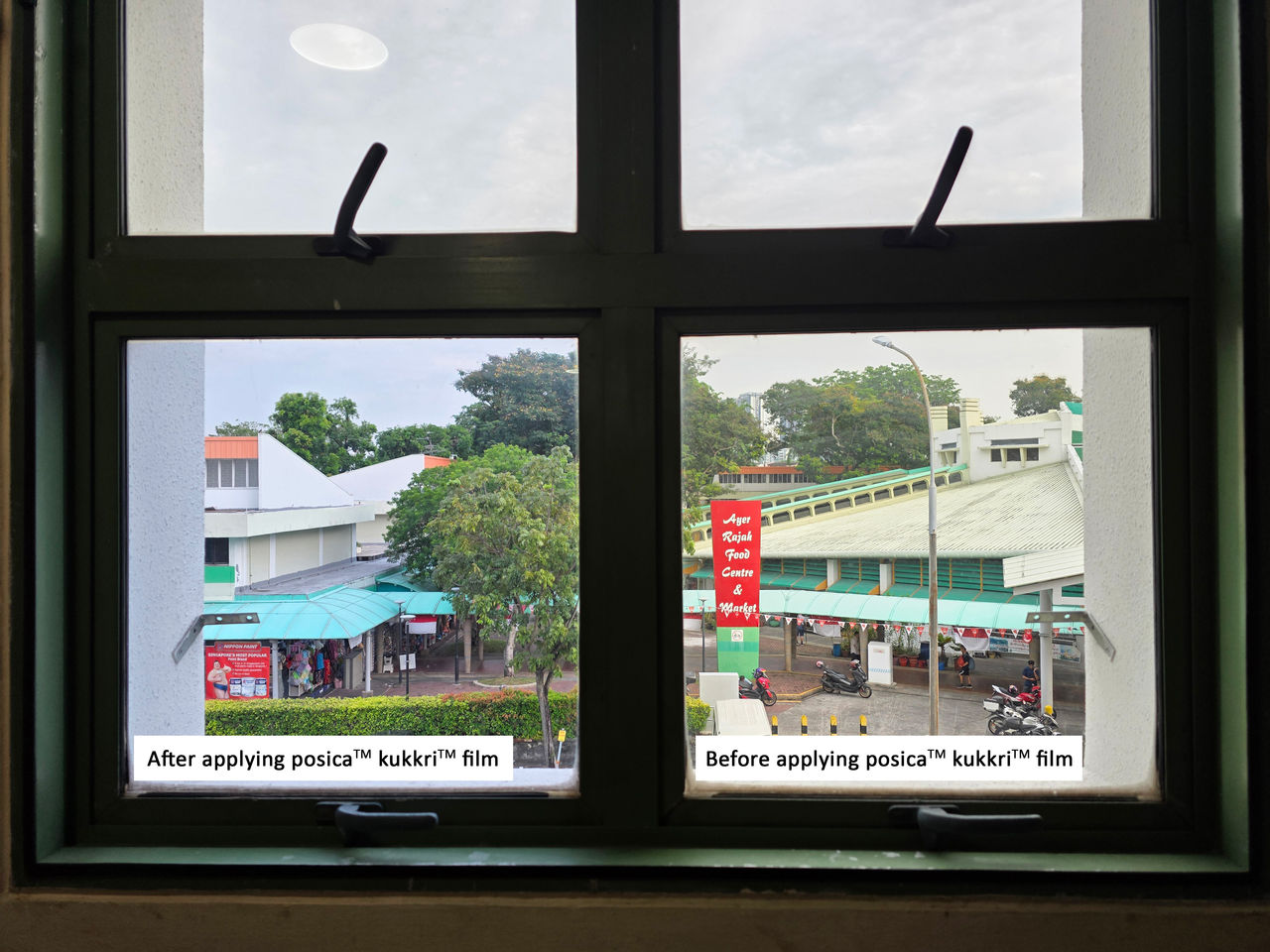 Picture: Before and after applying posica kukkri film